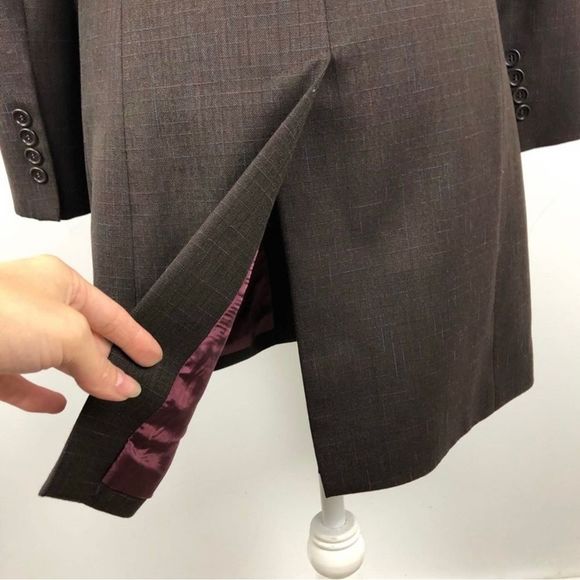 BCBGMaxAzria Cool Dark Brown Blazer Long Overcoat Jacket Size 2 - Picture 7 of 8